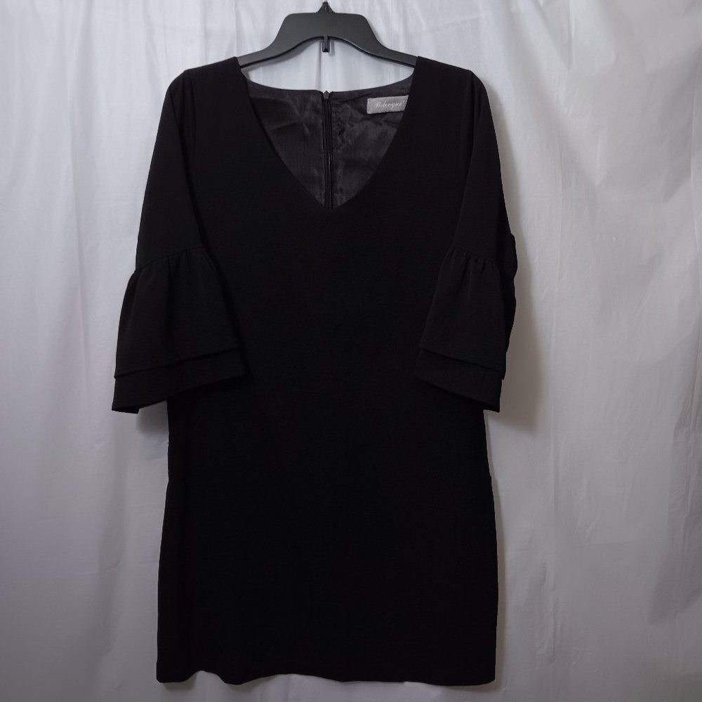 BELONGSCI  RUFFLED SLEEVE DRESS BLACK SIZE MEDIUM